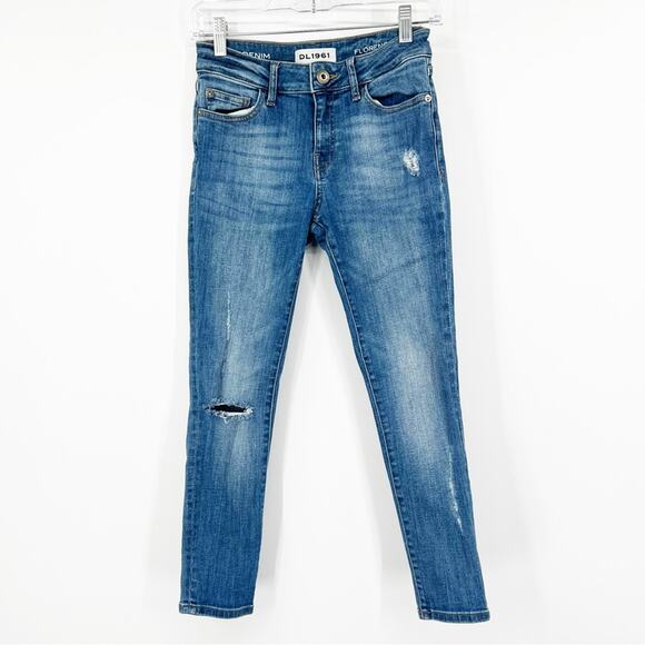 DL1961 Mid-Rise Florence Instasculpt Cropped Jeans in Punk - Picture 1 of 9